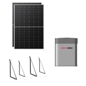 Kit Plug&Play Autoconsumo WECO 860Wp Balcone competo di pannelli solari 430W + inverter 800W + accumulo da 2KWh + staffe